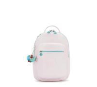 Kipling Seoul - Mochila pequeña metálica para tablet, Sea Pink Met, 10.5''L x 13.75''H x 6.75''D, Casual