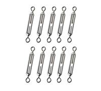 KIPPEN 1204BK - Pack de 10 unidades de tensor de 2 ojos de acero galvanizado, tamaño 6 mm.