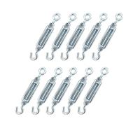 kippen 1205BK - Pack de 10 Tensores con Gancho y Ojal de Acero Galvanizado Medida 6mm