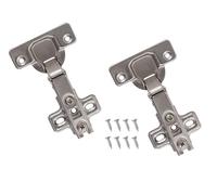 Kippen 1262 - Kit de 2 bisagras de acero niquelado con ángulo de apertura de 110° + 8 tornillos de acero de 16 mm. Aplicación: puerta exterior.