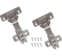 Kippen 1262X - Kit de 2 bisagras de acero niquelado con ángulo de apertura de 110° + 8 tornillos de acero de 16 mm. Aplicación: puerta exterior.