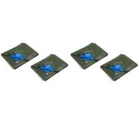 Kippen 6082K - Paquete de 4 Unidades de Lona con Ojales, Bicolor, tamaño 2 x 3 m, gramaje 90 g/m²