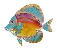 KIPPOT Peces de metal - Decoración de pared, peces de metal, esculturas de pared, decoración de pared de metal con temática oceánica, decoración de pared de arte de peces tropicales de metal, naranja