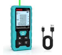 Kiprim Medidor Láser Distancia, 100m Alcance, Precisión de ±2mm para Metro Láser, Clase II Láser, Recarga USB-C, Nivel Electrónico, 10 Modos Medición con Panel Reflectante - LD100