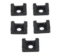 KiraKira 100 unids Negro Cable Tie Saddle Base HC-2 M6 Tornillo Montaje Alambre Organizador Plástico Pared Madera Agujero 6.35mm