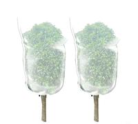 KiraKira 2 redes de árbol frutal con cordón y cremallera, cubierta de protección de plantas de polietileno para pájaros y plagas, malla transparente para jardín (80 x 115 cm)