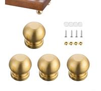 KiraKira 4 patas de tabla de cortar de latón, para elevadores resistentes, bandejas y muebles, almohadillas estabilizadoras a prueba de arañazos con tornillos, acabado dorado cálido