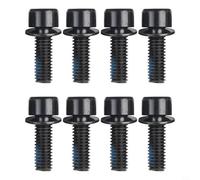 KiraKira 8pcs Negro M6x18mm para tornillos de fijación de freno de disco de bicicleta, pernos de pinza de acero de alto grado MTB Cyclocross, espejo pulido