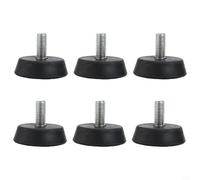 KiraKira Almohadillas de goma para bicicleta estática de 3/8 pulgadas, antideslizante, absorción de golpes, soporte de base de aislamiento de sonido, agarre de textura ondulada, juego de 6 para equipo