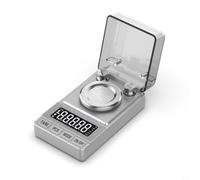KiraKira Alta 0.001g Digital para la fabricación de joyas a escala 50g para carga máxima Balance electrónico de gramos con PCS modo de conteo Plata (plata)