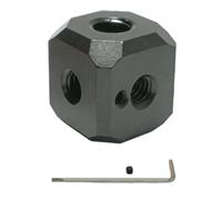 KiraKira ARRI-Style Aleación de aluminio para adaptador de montaje en cubo, rosca de 6 puntos para expansión de trípode de cámara central, bloque de construcción ligero negro
