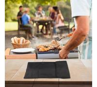 KiraKira Bolsa plegable Oxford 600D para barbacoa, organizador de almacenamiento de gran capacidad, utensilios de parrilla y accesorios, color negro