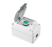 KiraKira Caja momentánea de interruptor de botón de 1 vía, estación de control al aire libre clasificada IP66, recinto ABS con aplicaciones de abridor de puerta de botón verde