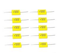 KiraKira Condensador axial MKP de 0,68 uF 250 V para altavoz HIFI, película de polipropileno metalizado con sello epoxi, clase J, paquete de 10