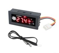 KiraKira Controlador de ventilador de 4 cables de 12 V 3 A con sensor de temperatura, módulo de ajuste digital y funcionamiento de bajo ruido para espacios compactos (3P + anillos)