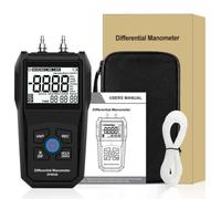 KiraKira DPM02B Manómetro Digital Diferencial, Presión Positiva y Negativa, Medidor de Mano con Registro de Datos, Pantalla Retroiluminada, 11 Unidades