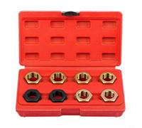 KiraKira Eje métrico y SAE para restaurador de roscas de husillo, kit de reenhebrado de 8 piezas M20 M22 3/4 13/16 pulgadas reparación de tuercas con caja de plástico