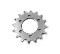 KiraKira Engranaje fijo 16T para pernos de montaje de freno de disco de bicicleta, piñón de acero 410 1/2 x 1/8 pulgadas, rueda trasera plateada de una sola velocidad para pieza de repuesto