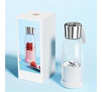 KiraKira Exprimidor ligero recargable de 450 ml, extractor de frutas portátil, 1500 mAh, carga USB, viajes, oficina, gimnasio, color rosa