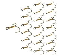 KiraKira Ganchos de pesca dobles 20 unids acero de alto carbono con púas doradas diseño de ojo fuerte para lucioperca y pesca gruesa (4#)