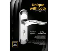KiraKira Juego de cerradura de puerta de acero inoxidable 304 con lengüeta doble para interior del hogar, pestillo de seguridad fiable para baño y dormitorio, acabado plateado