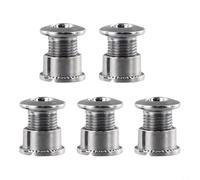 KiraKira Juego de tornillos para platos de bicicleta de acero inoxidable para bielas individuales dobles, triples, 5 pernos plateados para bicicletas de carretera y montaña (A)