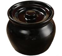 KiraKira Olla de cerámica de 400 ml con tapa para cocinar al vapor sopa y huevos, tamaño compacto y apilable para uso en cocina, ahorro de espacio, diseño apilable (B)