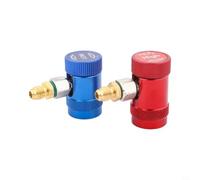 KiraKira Para Auto Aircon Juego de válvulas de repuesto para R134a para R1234yf, acoplador rápido ajustable de lado alto y bajo con calibre de colector de CA de rosca de 1/4 pulgadas (R 1234 yf)