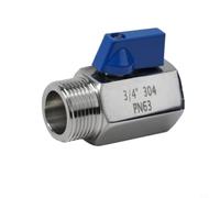 KiraKira Pequeña vávula de bola de 3/10.2 cm 304 para el control de flujo bidireccional del varón x de la conexión femenina del acero inoxidable
