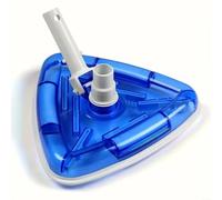 KiraKira Piscina triangular de succión mejorada para cabezal de vacío, diseño pesado con parachoques para extracción de hojas, compatible con mangueras de 1.5 pulgadas, forro de vinilo de cepillo