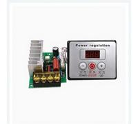 KiraKira Regulador de voltaje digital SCR de 4000 W, cargas de CA, controlador de temperatura ajustable y regulador de intensidad de temperatura, tubo y motor de calefacción, color plateado