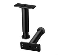 KiraKira Soporte de muebles ajustable de alta resistencia, fijador telescópico de soporte de viga de cama de acero, extensor de altura de 22-40 cm, refuerzo de marco de cama y sofá, negro (2 piezas)