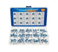 KiraKira Surtido de potenciómetros de 6 mm, 150 unidades, 15 valores 100°-2M° Kit de resistencia variable en caja organizadora, diseño de circuito, reparación, prototipado