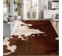 KiraKira Tapete lujoso con estampado de tigre de 4 x 6 pies, lavable, antideslizante, tapete de terciopelo sintético, diseño de animales atrevidos, para sala de estar, dormitorio, comedor, decoración