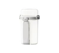 KiraKira Tazón portátil de desayuno de doble pared con cuchara integrada y tapa sellada, taza de ensalada de avena aislada para comidas sobre la marcha, color gris