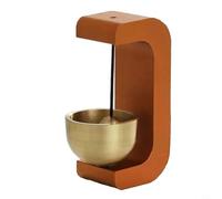 KiraKira Timbre portátil de madera con campanilla de viento, campana de entrada magnética para el jardín del hogar, decoración de sonido relajante, azul (A)