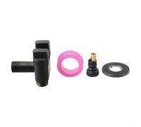 KiraKira Válvula de ángulo de control doble de aleación G1/2, apertura rápida 1 en 2 hacia fuera desviador inodoro, lavadora, calentador de agua, grifo de cocina, negro (negro)