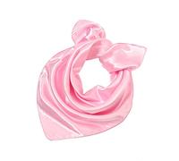 Kiran Fashion Pañuelo de satén de seda, pequeño y liso, 50 cm x 50 cm, rosa claro, talla única