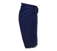 Kiran Fashion Pareo de algodón 100% de, para playa y piscina, ligero y transpirable, azul marino, talla única