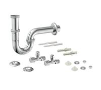 Kirchhoff 98800104 98800104-Juego Fregadero con válvula Angular de 1/2 Pulgadas y Accesorio, desagüe para Lavabo, sifón de Tubo, Juego Completo