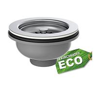 KIRCHHOFF 98835249 - Válvula de cesta ECO-Save de acero inoxidable, colador para fregadero de cocina, válvula de desagüe sin rebosadero, tapón de desagüe 9883249, cromado