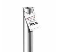 Kirchhoff 98848318 inmersión 30 cm, cromo, extensión 300 mm botella y sifón tubular, 1 1/4 pulgadas, tubo adicional extra largo lavabo, desagüe de acero inoxidable, 30cm