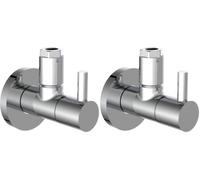 Kirchhoff Design Válvula de ángulo universal con cierre rápido, válvula reguladora de ángulo para tuberías de agua fría y caliente, 98166110, cromada (Paquete de 2)