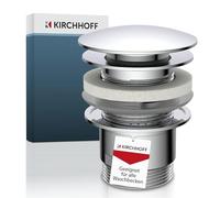 KIRCHHOFF Juego Universal de desagüe de Fregadero de diseño, tapón emergente para Fregadero, válvula de desagüe con rebosadero, tapón de desagüe para Fregadero y Lavabo, Cromado 98807330