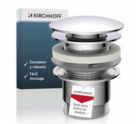 KIRCHHOFF Juego Universal de desagüe de Fregadero de diseño, tapón emergente para Fregadero, válvula de desagüe con rebosadero, tapón de desagüe para Fregadero y Lavabo, Cromado 98807330