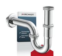 Kirchhoff Plus 98801120 desagüe extralargo y Tubo Sumergible, sifón Universal con Dimensiones de conexión estándar 1 1/4" y 32 mm, Cromo