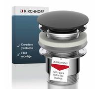 KIRCHHOFF Tapón de desagüe Universal para Lavabo Pop Up 98807420, Color Negro Mate/Cromado
