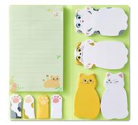Kireida® Juego de notas adhesivas para gatos, 210 hojas, papel portátil, blocs de notas adhesivas de animales lindos para amantes de los gatos, escuela, niños, regalos creativos