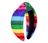 Kireida Regenbogen Banda Para Mujeres LGBTQ Corazón Bandas Orgullo Rayas Anchas Nudo Superior Accesorios Para El Cabello Mes Celebración Fiesta