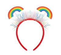 Kireida Regenbogen Diadema Brillante Borla Adorno Para El Pelo Corazón Colorido Banda Para Mujeres Niñas Infantes Orgullo Desfiles Evento Accesorios Para La Cabeza (B)